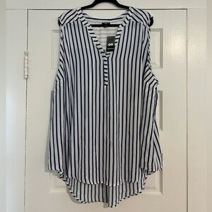 Torrid NWT Blue/white stripe Harper top